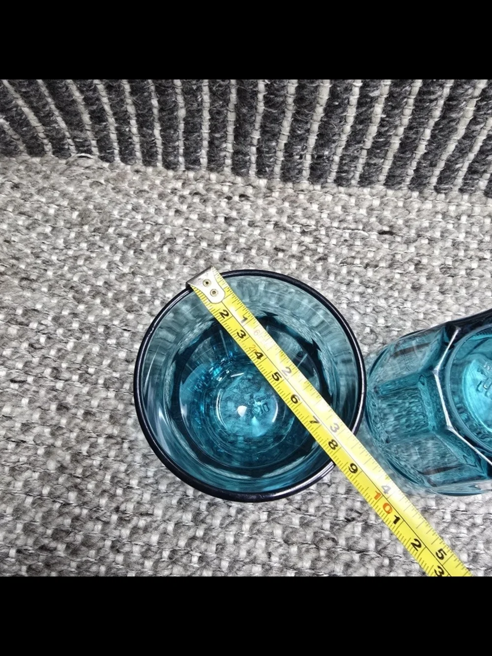 Vintage IKEA POKAL Teal Blue Glass Tumblers Set of 2 12 oz Discontinued